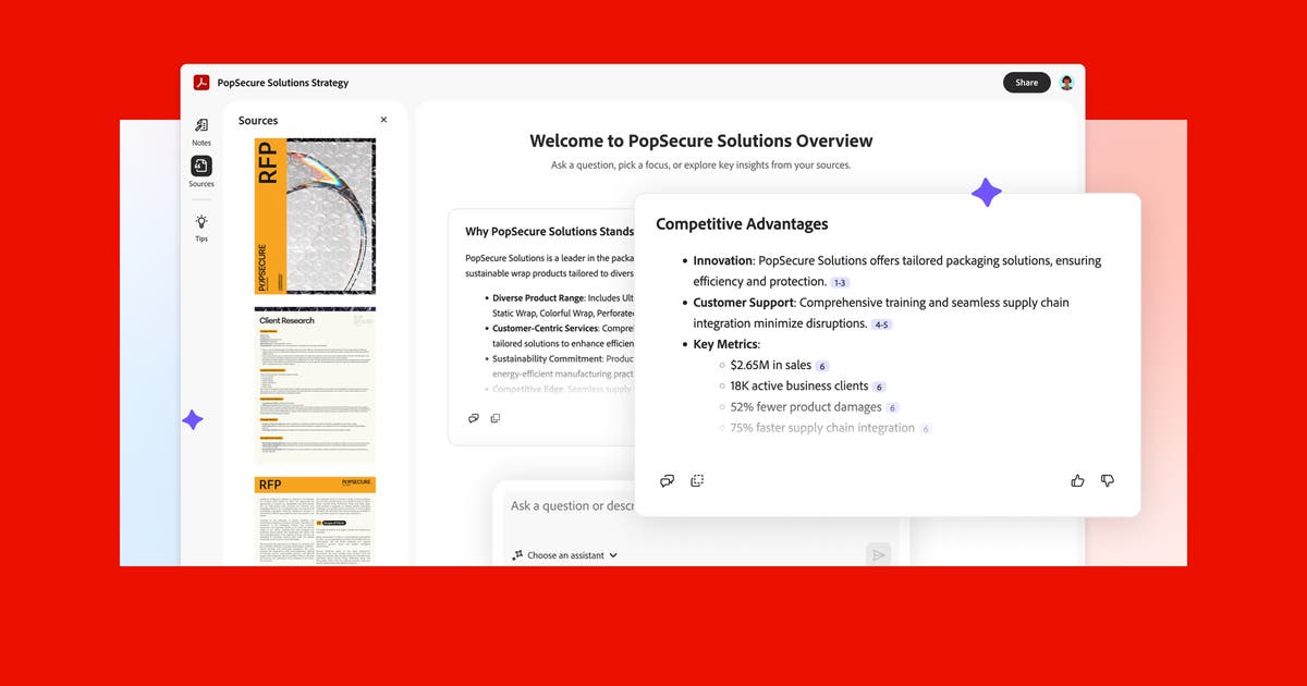 Adobe Acrobat AI Assistantの公式イメージ